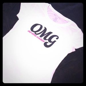 Woman’s T-shirt white with black and pink letters